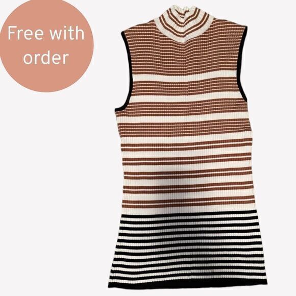 FREE NWOT Cato Striped Ribbed Sweater Knit Tank‎ - Picture 1 of 1